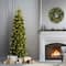 6.5 Ft. Pre-Lit Feel Real® Downswept Douglas Fir Pencil Slim Artificial Christmas Tree, Clear Lights